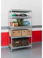 SZ METALL Hocker Schwerlastregal 24180-I(LV) silber 90,0 x 45,0 x 180,0 cm