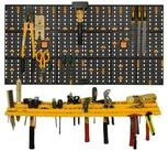 OMAC Lochwand Werkstattwand Werkzeughalter 2 Wandplatten 2 Ablagen 50 Haken Set,
