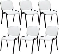 CLP Besucherstuhl Ken Kunstleder (6er Set, 6 St), stapelbar, Sitzh&ouml;he 44cm