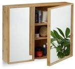 relaxdays Badezimmerspiegelschrank Bad Spiegelschrank mit 2 T&uuml;ren (1-St)