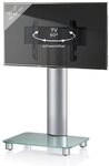 VCM TV-St&auml;nder TV Standfu&szlig; St&auml;nder Rack Alu Glas Rollen Bilano