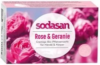 Sodasan Handseife Sodasan Feste Seife Rose & Geranie 0,1kg (1er Pack)