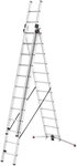 Hailo Anlegeleiter S100 ProfiLOT, Aluminium Kombileiter 3-teilig 3x12 Sprossen