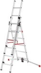Hailo Vielzweckleiter S100 ProfiLOT, Aluminium Kombileiter 3-teilig 2x6 + 1x5