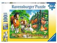 Ravensburger Puzzle Versammlung der Tiere, Puzzle 100 Teile XXL, 100 Puzzleteile