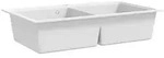 vidaXL Granitsp&uuml;le Granitsp&uuml;le Doppelbecken Wei&szlig;, 51/86 cm wei&szlig;