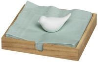 R&auml;der Design Serviettenhalter Serviettenhalter aus Holz mit Porzellanvogel von