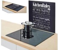 Zeller Present Herdblende-/Abdeckplatte Kitchen Rules, (1 tlg), Klett & Flausch