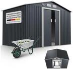 Juskys Gartenhaus XL, BxT: 280x196 cm, mit Satteldach, Schiebet&uuml;r, Fundamentrahmen,