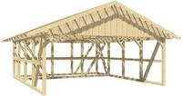 Skanholz Doppelcarport Schwarzwald, BxT: 684x772 cm, 220 cm Einfahrtsh&ouml;he, mit