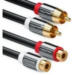 deleyCON deleyCON HQ Cinch Verl&auml;ngerungs Kabel [10m] 2x RCA Cinch Buchse zu 2x