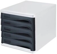 HELIT Schubladenbox helit Schubladenbox schwarz DIN A4 mit 5 Schubladen