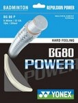 Yonex Badmintonsaite BG 80 Power (Power+Touch) weiss 10m Set, Saitendicke: 0.68