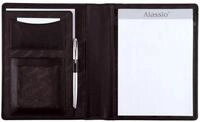 Alassio&reg; Schreibmappe Schreibmappe Bormio A5 Leder schwarz