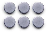 Zeller Present Magnet Magnet-Set, 6-tlg., extra stark, Edelstahl, silber, &Oslash;2,7 cm