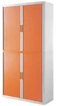 EASYOFFICE Rollladenschrank easyOffice Korpus wei&szlig;, Lamellen farbig, Griff...