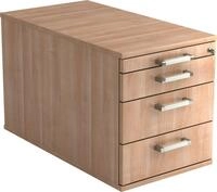 HAMMERBACHER Container Rollcontainer 80cm 3 Schub Schloss Chromgriff Nussbaum