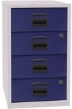 Bisley Home Beistellschrank PFA Schrank aus Stahl, 4 Schubladen, ohne Sockel, A4