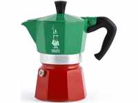 BIALETTI Espressokocher Moka Express Tricolore Italia, 0,13l Kaffeekanne, 3...