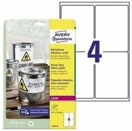 Avery Zweckform Etiketten 32 wetterfeste Folienetiketten L4774-8 wei&szlig; 99,1 x 139,0