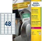 Avery Zweckform Etiketten Etiketten ultraresistent 45,7 x 21,2mm wei&szlig; VE=1920...