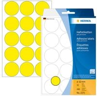 HERMA Etikett Herma 2271 Markierungspunkte Etiketten &Oslash; 32 mm Gelb 480 St....