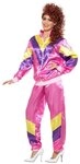 Smiffys Kost&uuml;m 80er Jahre Trainingsanzug rosa-lila, 80er Jahre Outfit in feinstem