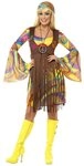 Smiffys Hippie-Kost&uuml;m Hippie Kost&uuml;m Kleid Karneval Faschingskost&uuml;m Damen, Peace,