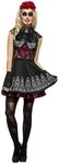 Smiffys Kost&uuml;m Tag der Toten Skelett Kleid Halloween Kost&uuml;m Damen, Schickes,