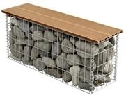 pro.tec Gartenbank, &raquo;Friesland&laquo; WPC Gabionenbank 100 x 45 x 30 cm Braun