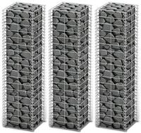 vidaXL Gartenzaun Gabionen-Set 3-tlg. Verzinkter Draht 25&times;25&times;100 cm, (3-St)