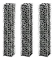 vidaXL Gartenzaun Gabionen-Set 3-tlg. Verzinkter Draht 25&times;25&times;150 cm, (3-St)