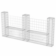 vidaXL Gartenzaun Gabionenkorb U-Form Stahl 240&times;20&times;100 cm, (1-St)