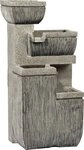 dobar Gartenbrunnen Gro&szlig;er Design-Gartenbrunnen mit LED&acute;s Etappen