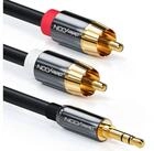 deleyCON deleyCON 10m HQ Adapter Audio Kabel - 3,5mm Klinke zu 2x Cinch Stecker