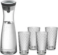 WMF Wasserkaraffe Basic Set Wasserkaraffe mit 4 Gl&auml;sern, (1x Glaskaraffe (F&uuml;llmenge