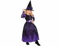 Amscan Hexen-Kostüm Lilith Halloween mit Hexenhut für Kinder