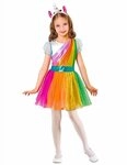 Widmann S.r.l. Kost&uuml;m Kost&uuml;m Regenbogen-Einhorn f&uuml;r M&auml;dchen