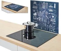 Zeller Present Herdblende-/Abdeckplatte Lovely Kitchen, Glas, (1 tlg), Silikonf&uuml;&szlig;en
