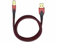 Oehlbach USB 2 Anschlusskabel A/B 3 m USB-Kabel, (3.00 cm), vergoldete...
