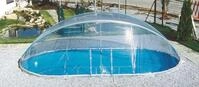 KWAD Poolverdeck Cabrio Dome f&uuml;r ovale Pools mit breitem Handlauf, in verschiedenen
