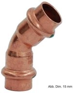Viega Wasserrohr Viega Profipress Bogen Kupfer I-I 45&deg;, Serie 2426, 15 mm