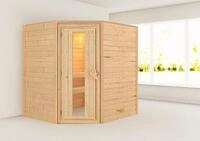 Karibu Sauna Mia (Fronteinstieg), BxTxH: 1960 x 1700 x 1980 cm, 38 mm, inklusive