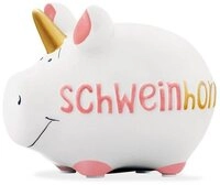 Wurm Spardose KCG Kleinschwein Sparb&uuml;chse Sparschwein Urlaubskasse Schweinhorn