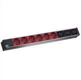Bachmann IT PDU ALU 1HE 6x Schutzkontakt 3x C19, Zuleitung mit Stecker C20