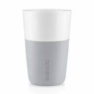 Eva Solo Becher Caff&eacute; Latte Marmor Grau 360 ml 2er Set, Porzellan
