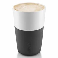 Eva Solo Becher Caff&eacute; Latte Porzellan/Silikon Schwarz 2er-Set, Porzellan