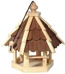 dobar Futterhaus Vogelhaus aus Holz mit braunen Holzschindeln zum Aufstellen