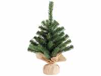 Kaemingk Mini Weihnachtsbaum im Jutesack 45cm grün