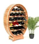 DanDiBo Weinregal Weinfass aus Holz f&uuml;r 24 Flaschen Natur Lackiert Bar...
